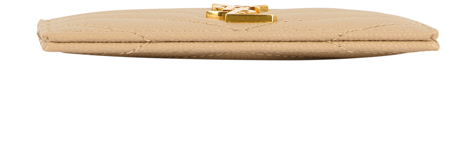 Saint Laurent Cassandre Matelasse Card Holder, &pound;195, Accessories, Beige, Leather, Top view